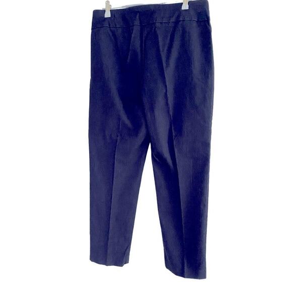 Pull on pants wide waistband grommet detail dark dusty navy blue JM Collection M - Picture 4 of 8